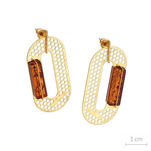 Kolczyki - srebrno z bursztynem | TOR NO 1.4